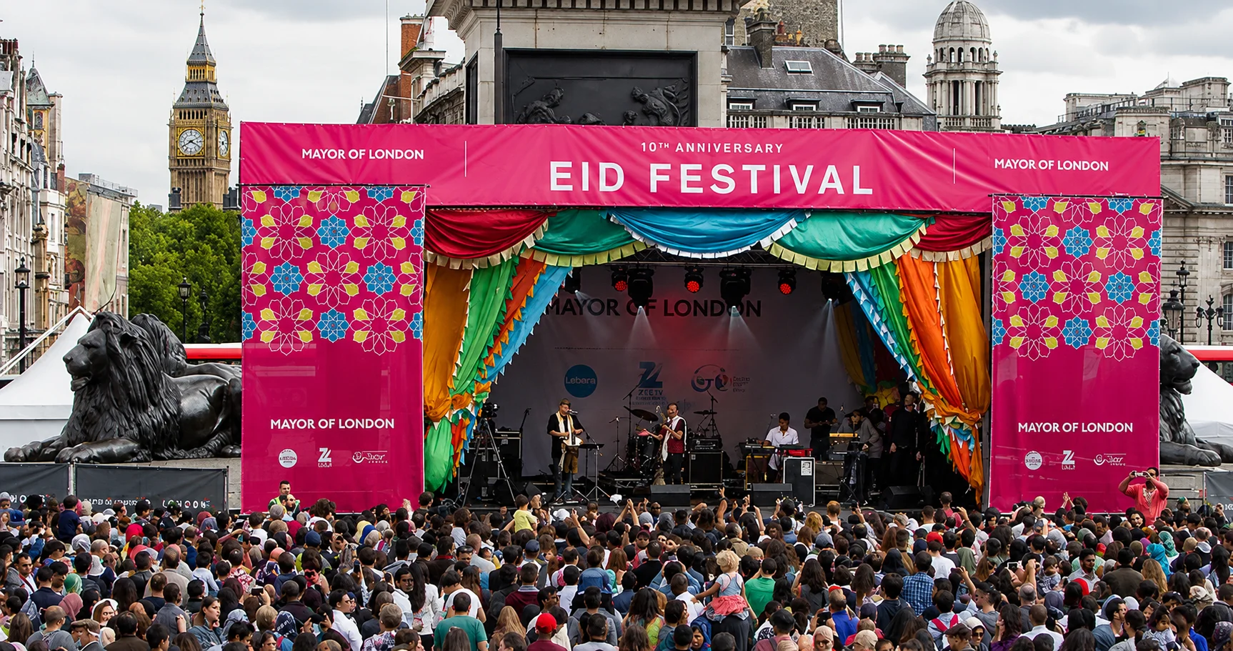 Festival site with pagoda marquees, gazebos and temporary event structures